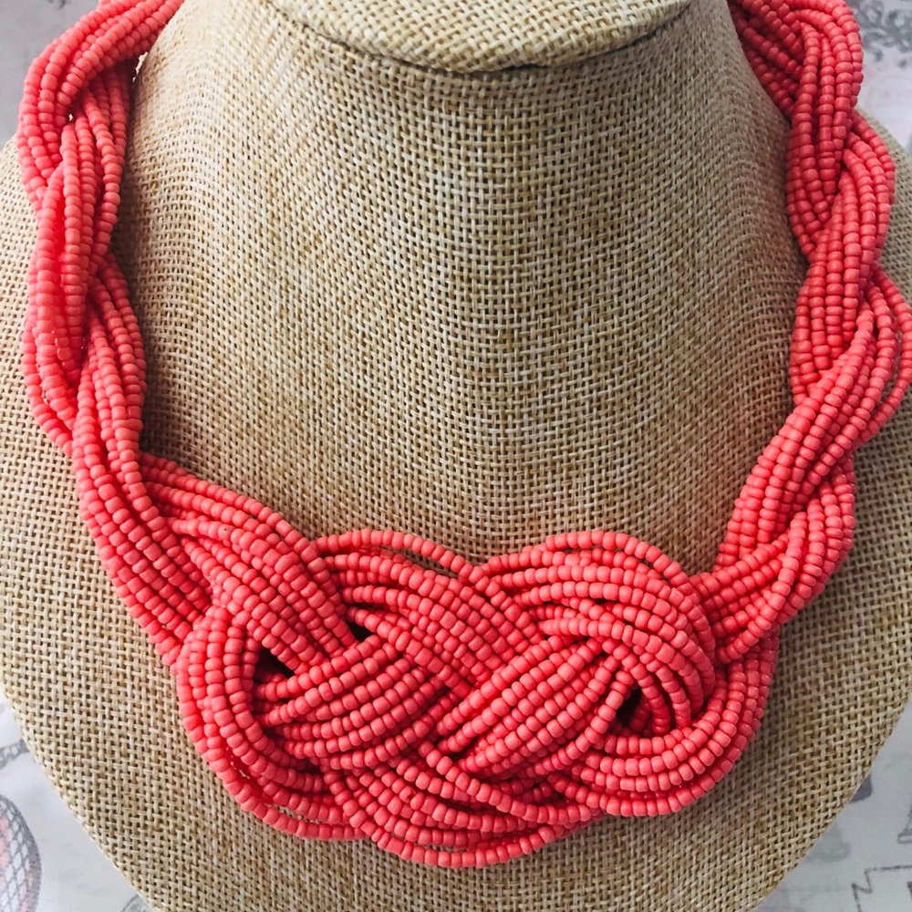 Coral Seed Bead Necklace - Picture 5 of 5